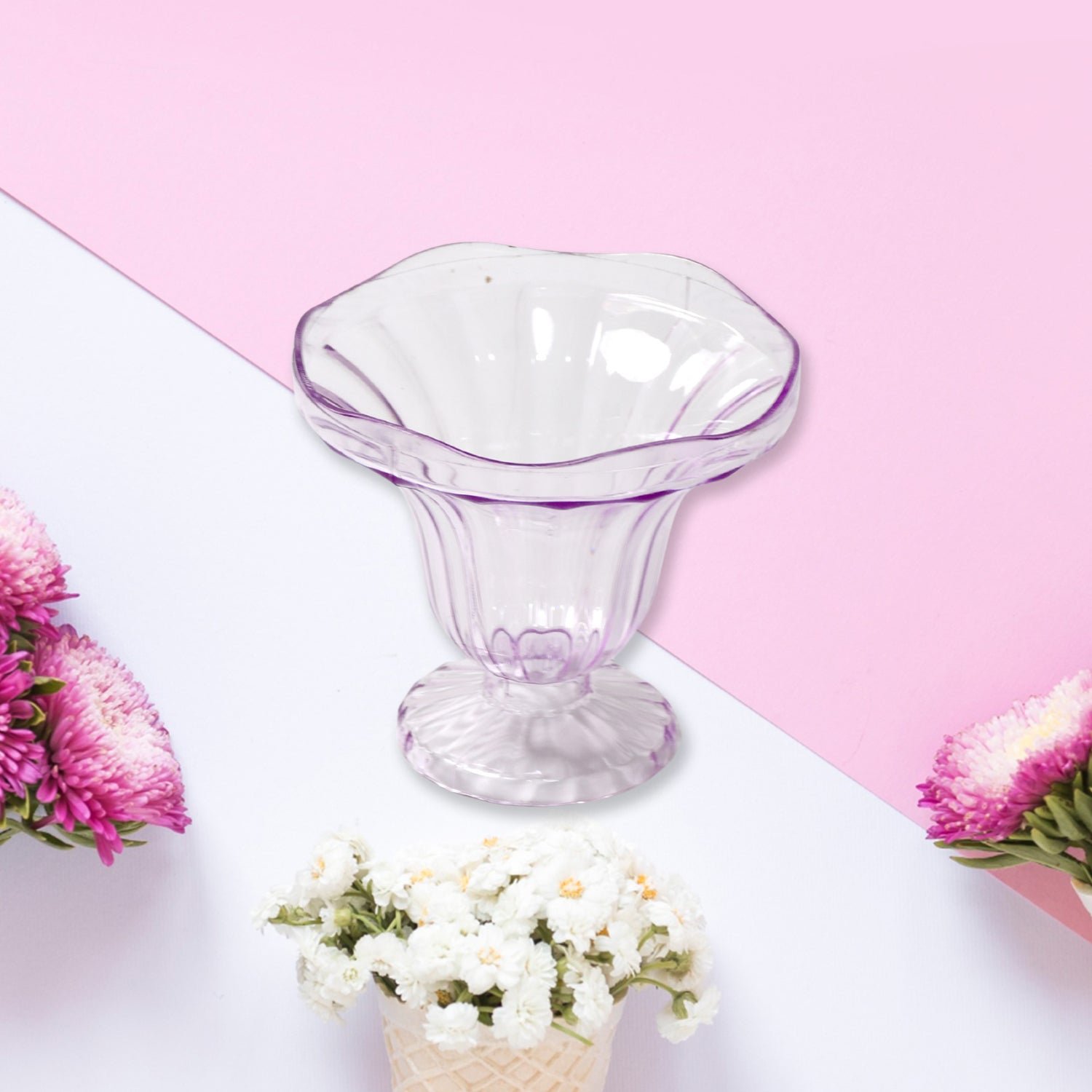 Plastic Ice Cream Bowls – Tulip Design, Set of 6 | Serve Stellar