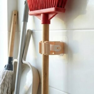 Mop & Broom Holder Clip – Strong Self-Adhesive Wall Mount