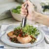 Thumb Press Grinder – Steel Salt & Pepper Mill | ProChef Gadgets