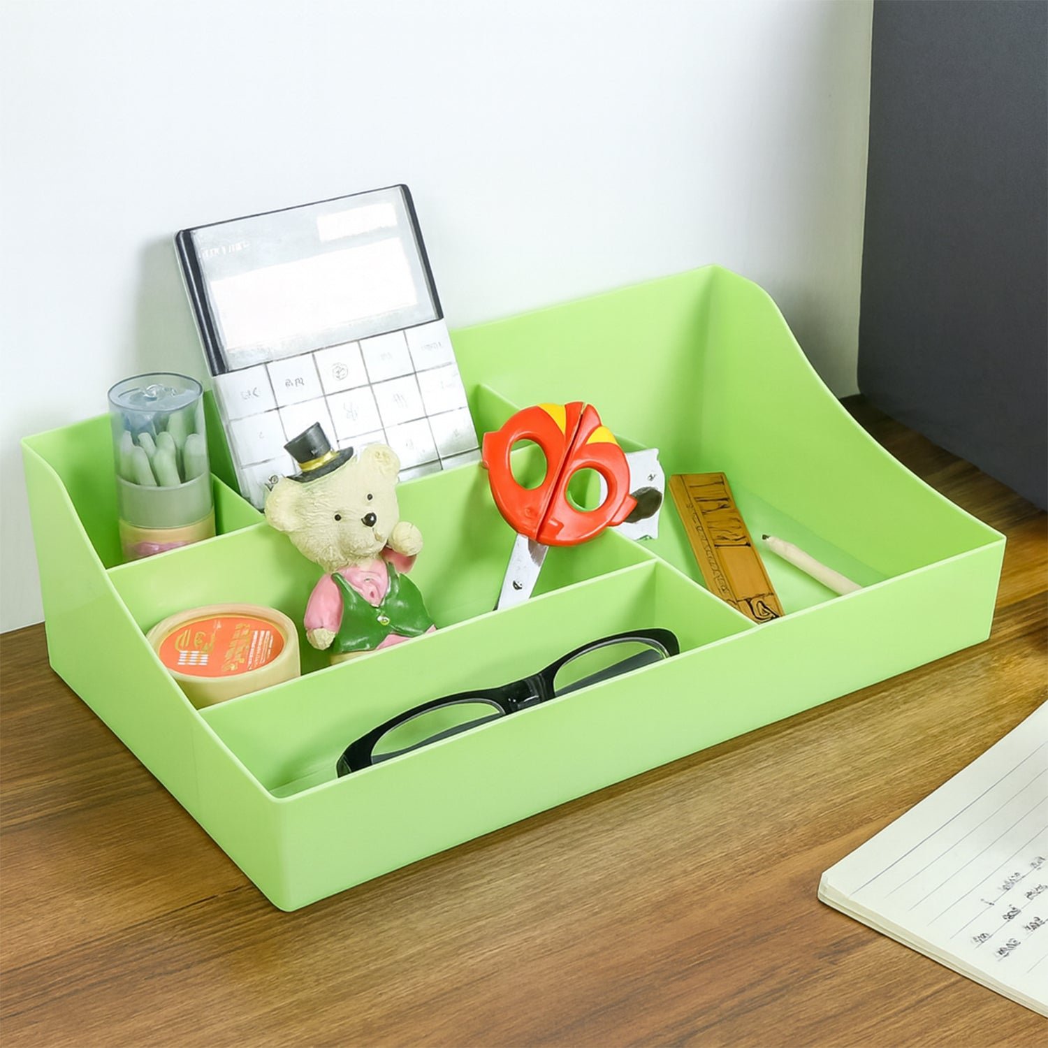 Desk Organizer Storage Tray – Multi-Section Plastic Organizer