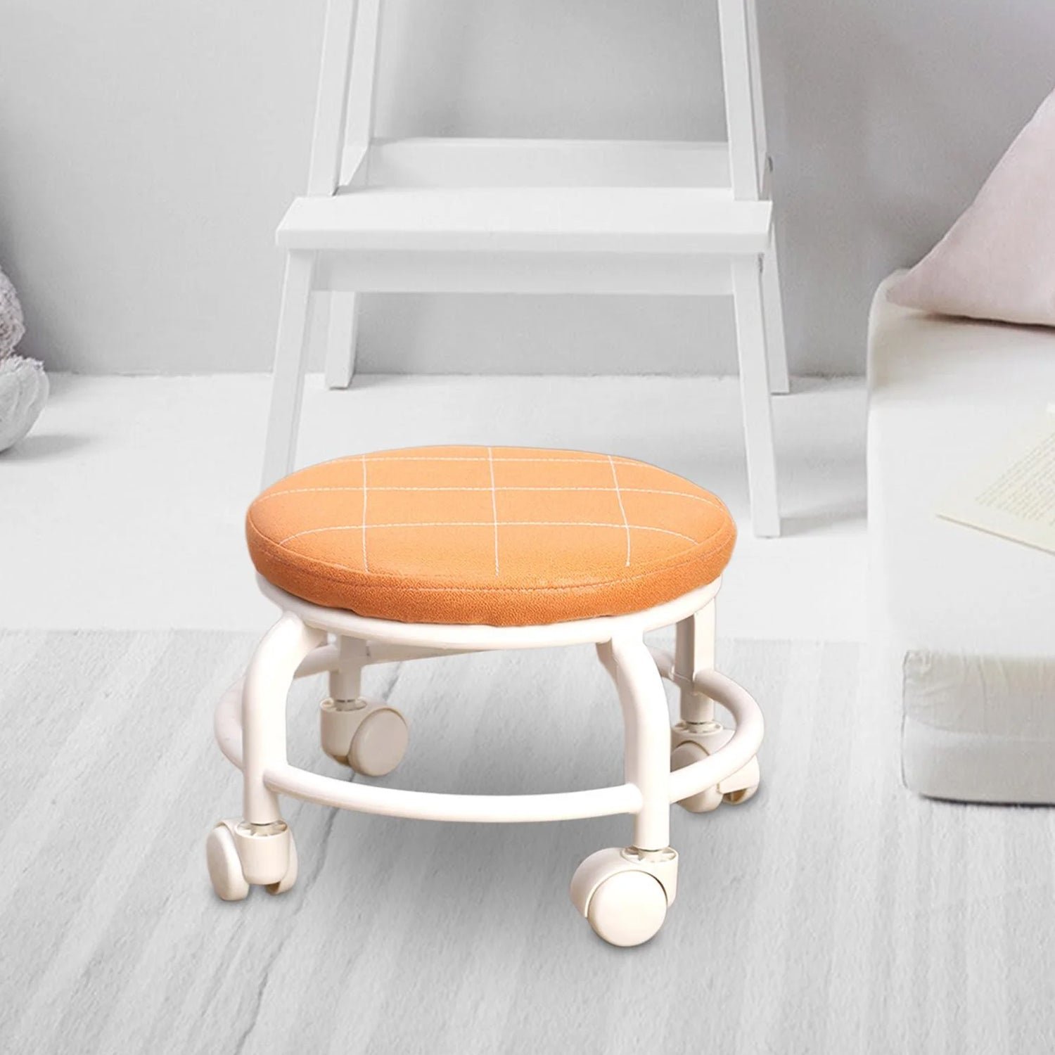 Low Height Rolling Stool – Multifunctional Plastic Seat | Storenzo
