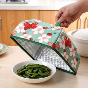 Foldable Food Cover – Reusable Mesh with Butterfly Print