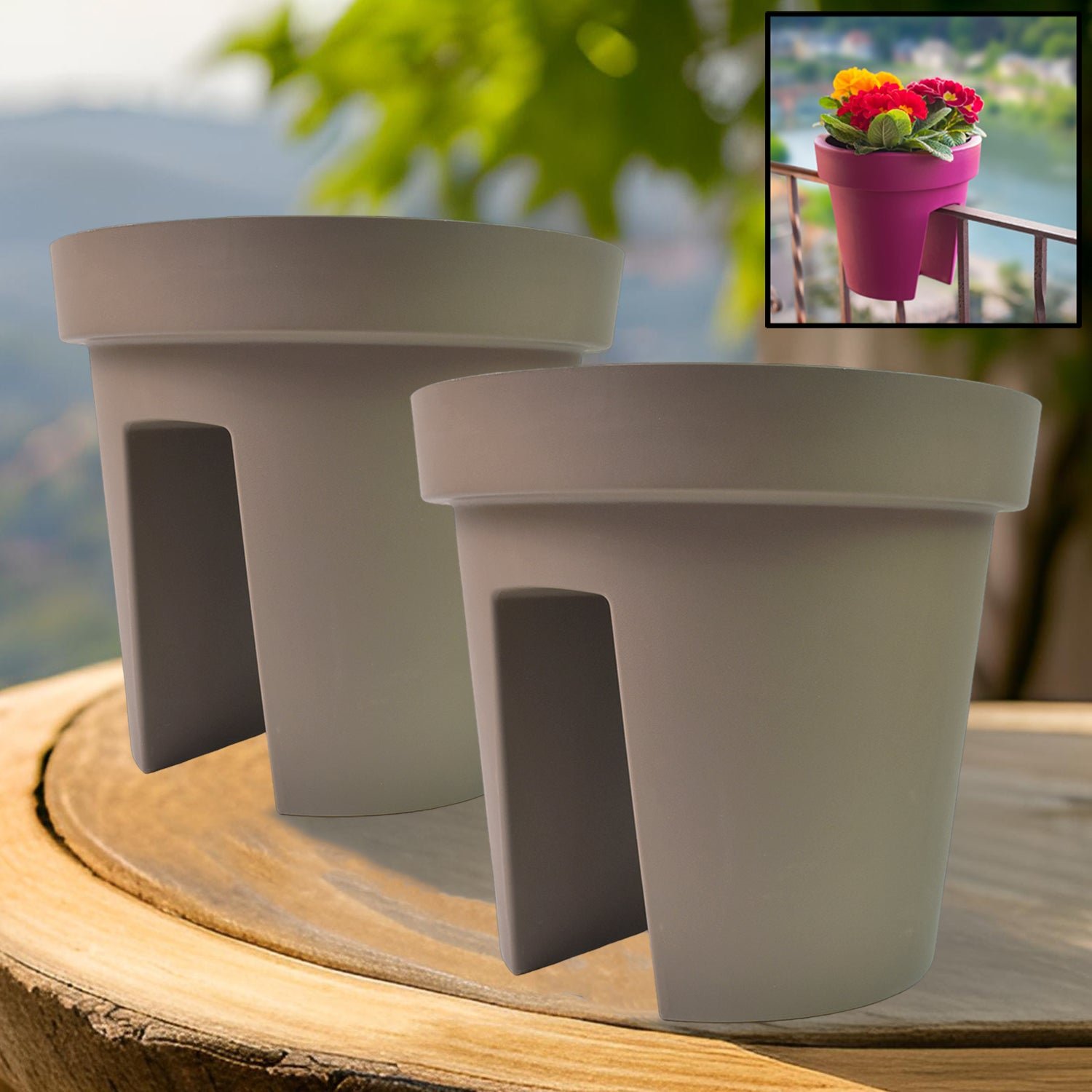 Balcony Flower Pot Holder – Durable 2 Pc Set | Plant Edge