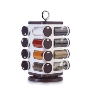 Revolving Spice Rack – 16 PC Plastic Jars, 100ml Each | Ganesh