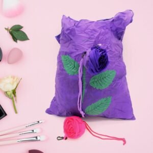 Foldable Shopping Bag – Rose Design Reusable Eco Tote | Organivo