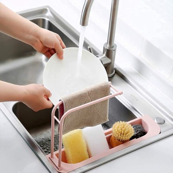 Expandable Sink Caddy – Dual Towel Bars & Drip Tray for Kitchen