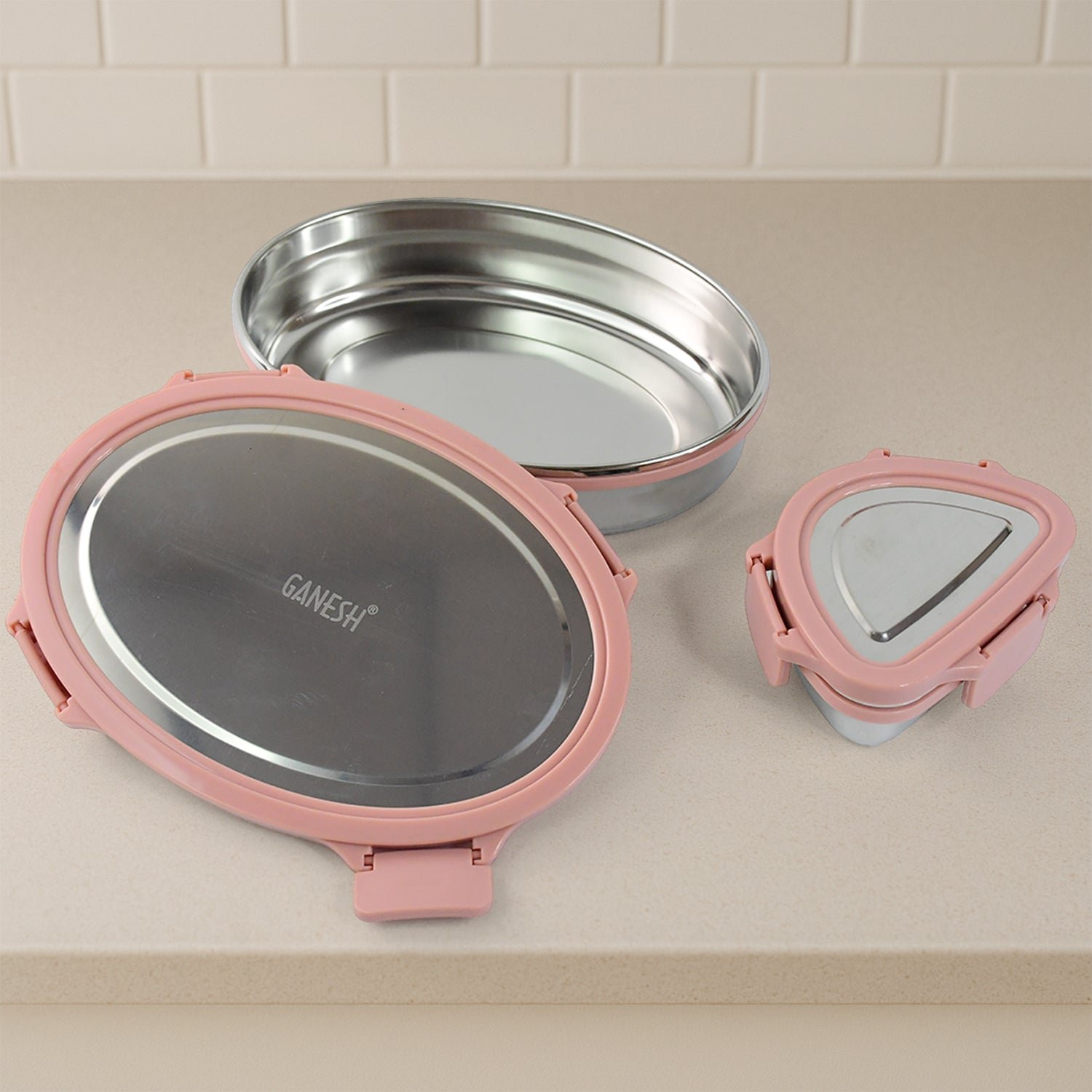 Stainless Steel Lunch Box Set – Leakproof & Durable 2-Piece