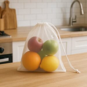 Mesh Storage Bag – Transparent, Reusable & Eco-Friendly