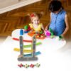 Wooden Race Track – 4-Level Car Ramp Set for Toddlers | Action Legion