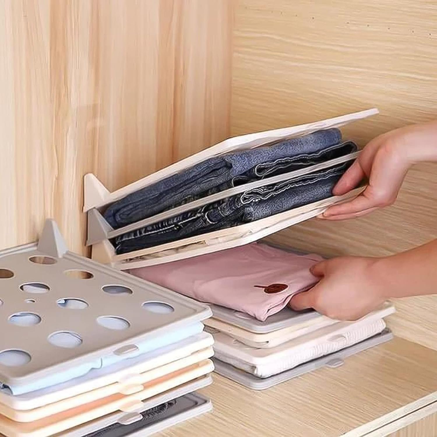 Clothes Folding Board – Stackable Shirt Organizer | Organivo