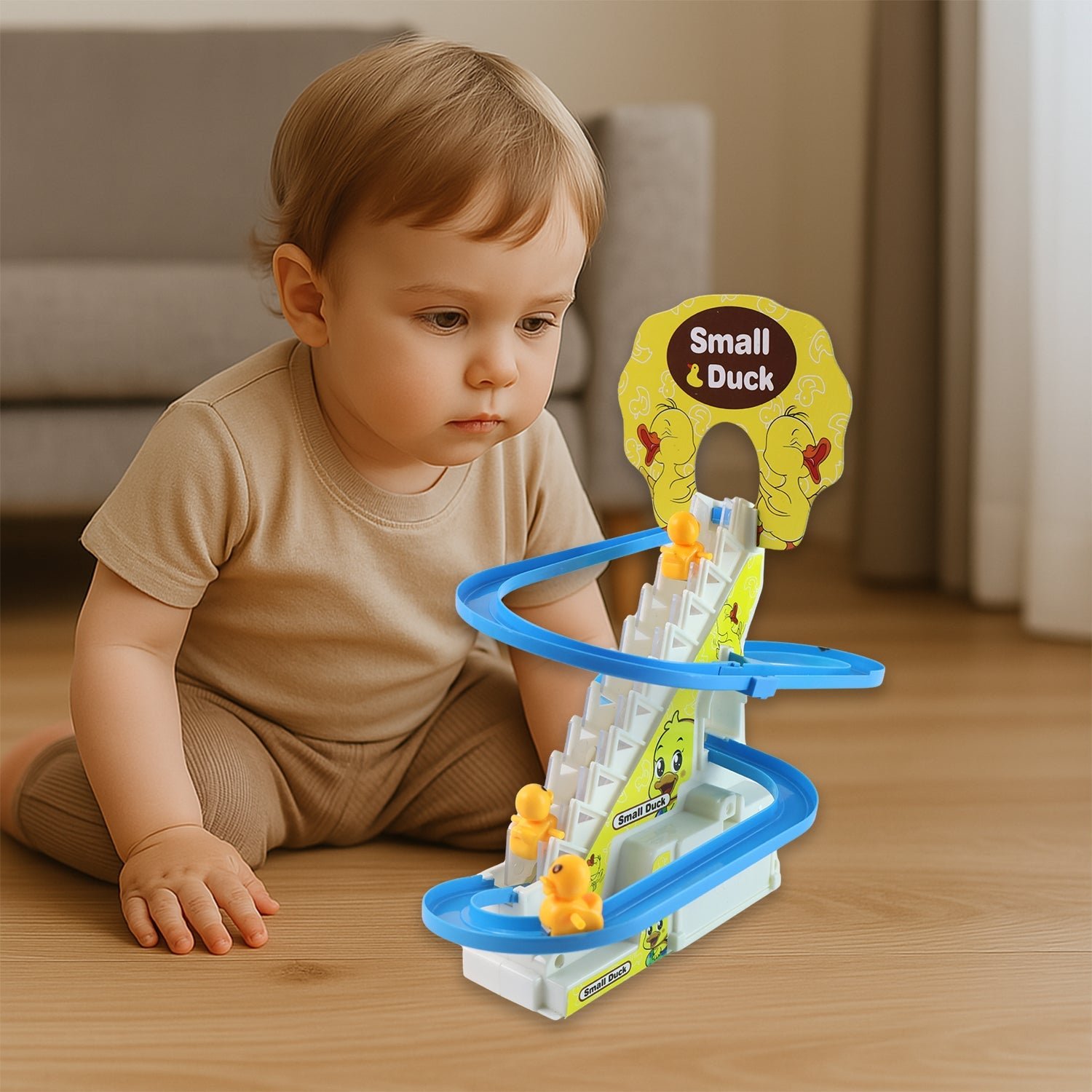 Duck Climb Stairs Toy – Interactive Music & Light Playset