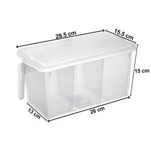 Refrigerator Organizer Box – 3 Compartments, Airtight | Lunchie Bunchie