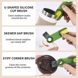 Bottle Cleaning Brush – 3-in-1 Cup & Lid Scrubber | SparkleTidy