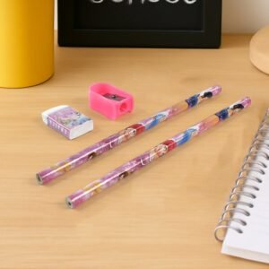 Cartoon Wooden Pencil Set – 5-in-1 Kids Stationery | Writezo