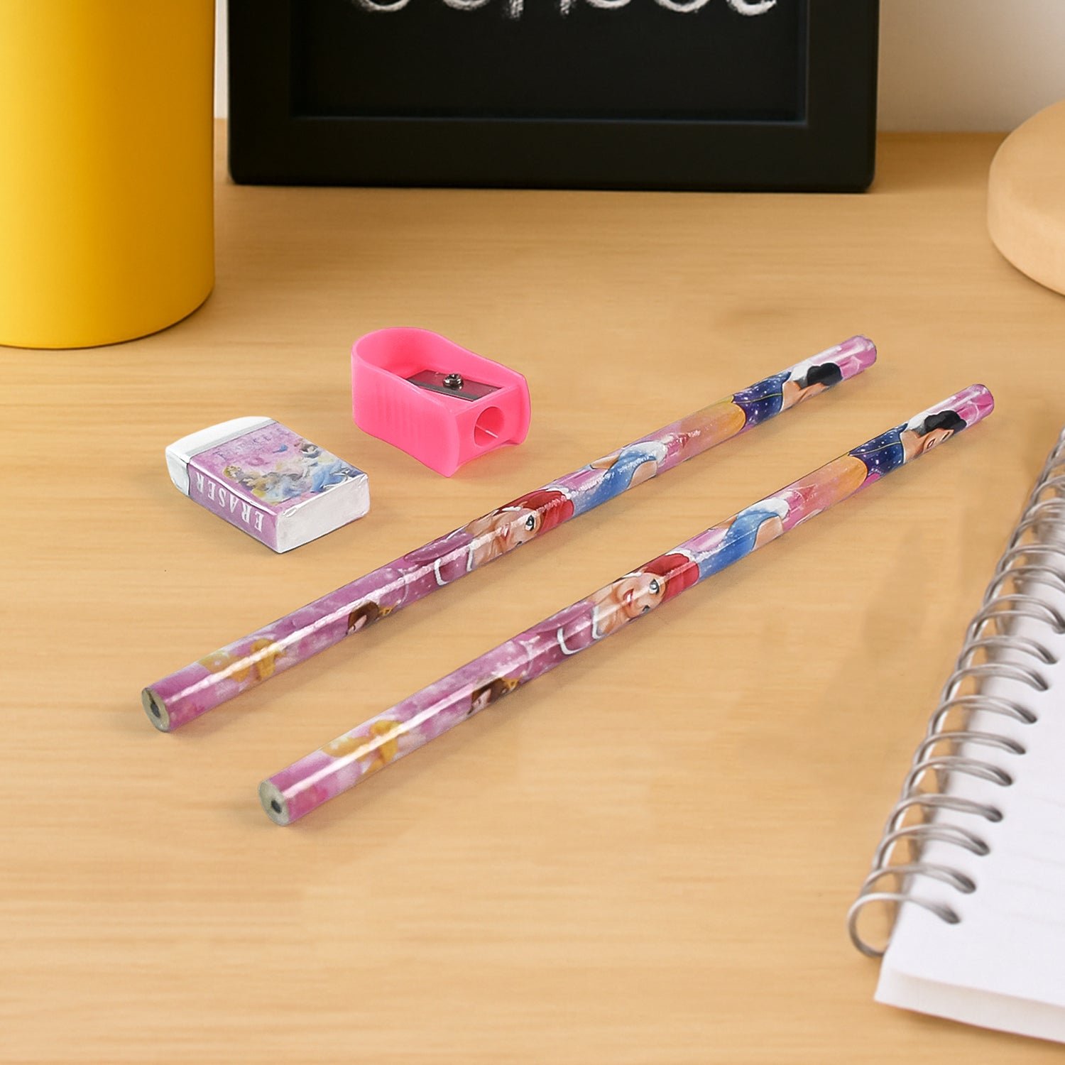 Cartoon Wooden Pencil Set – 5-in-1 Kids Stationery | Writezo