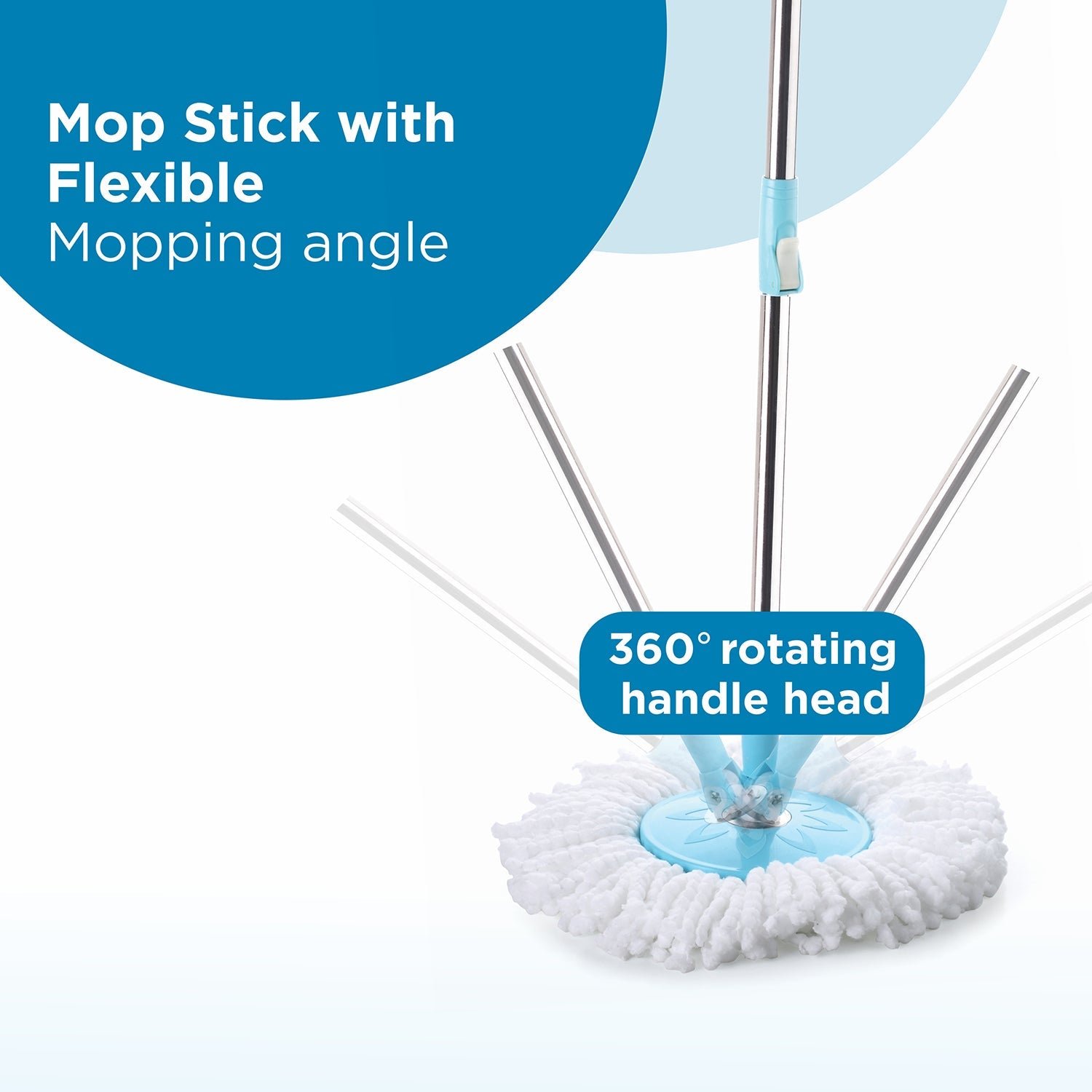360 Spin Mop with Wheels – Microfiber, Auto-Fold Handle | Ganesh