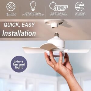Ceiling Fan & LED Light – Space-Saving Cooling & Bright Illumination