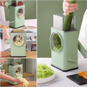 Stainless Steel Vegetable Chopper – 6 Blades & Mandoline Slicer | CookAura