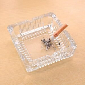 Glass Ashtray – Square Crystal Design | Styleva