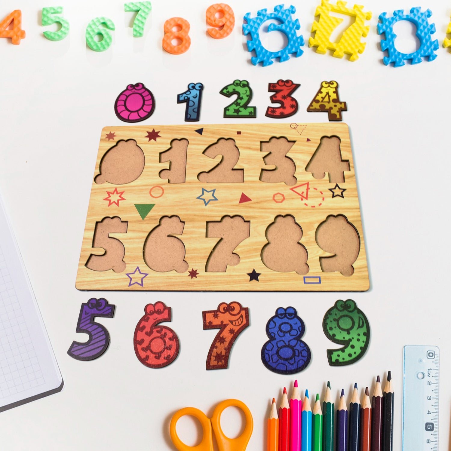 Wooden Number Puzzle – Early Learning Board | Inventive Play