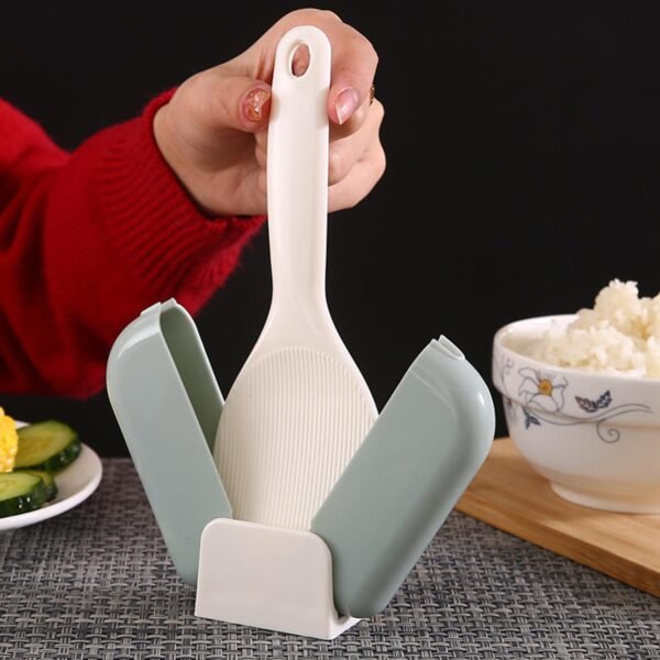Automatic Rice Spoon Holder – Hygienic Dust Cover Storage