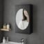 Rotating Storage Cabinet with Mirror, Space-Saving Wall Organizer
