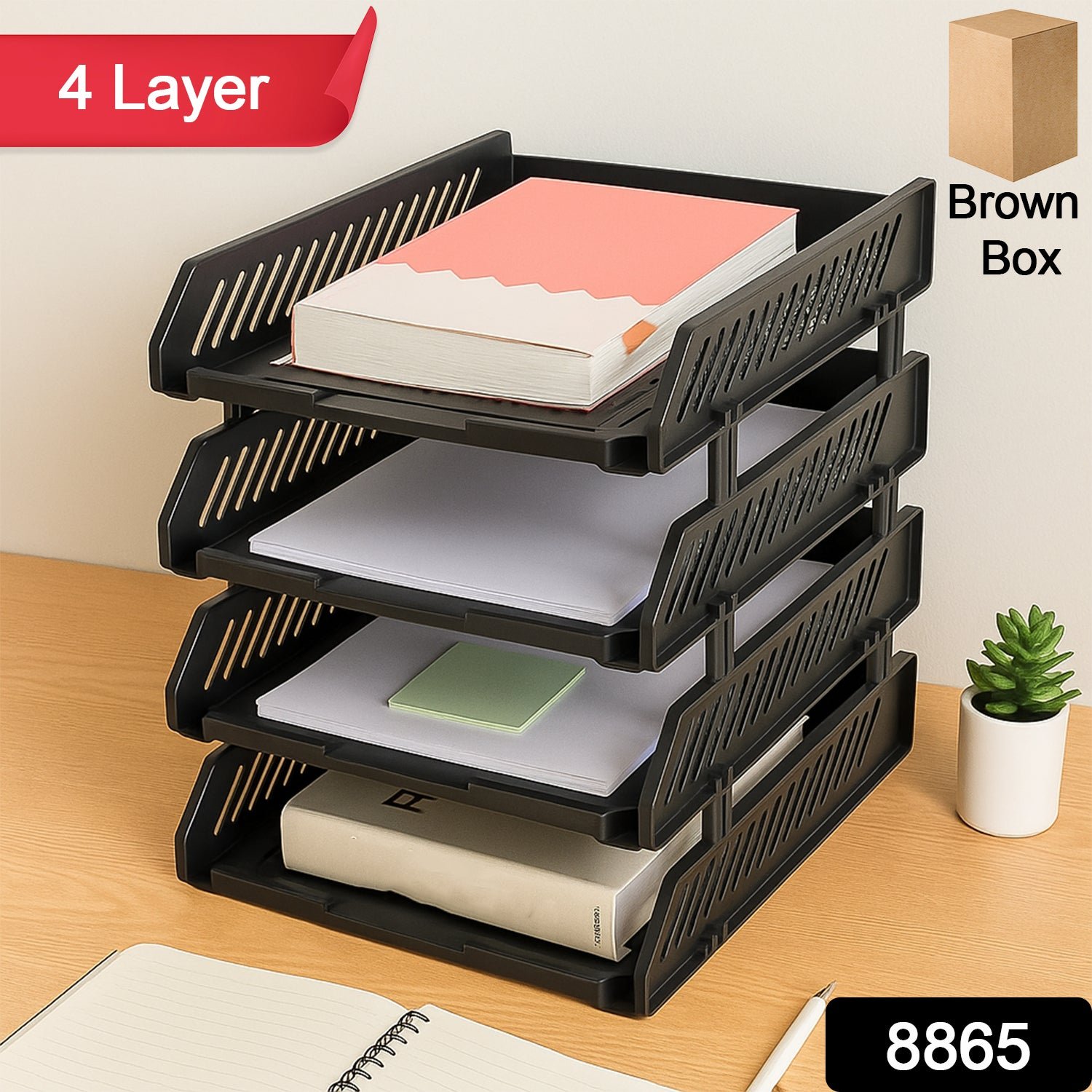 Office File Rack – 4-Layer Desktop Storage with Drawers | FiloDesk