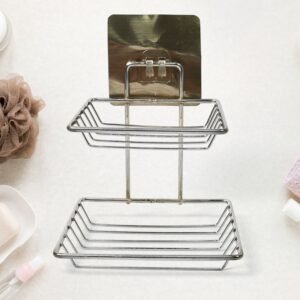 02_63cc1d08-bd7e-4235-8544-b6ff2b094e14 Wall Mounted Soap Dish – Stainless Steel with Hooks | Velvet Organizers