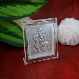 Lord Ganesha Silver-Plated Photo Frame – Elegant Spiritual Decor