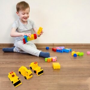 Kids Construction Vehicle Set – 6 Pcs Pull-Back Toys | Little Blocks