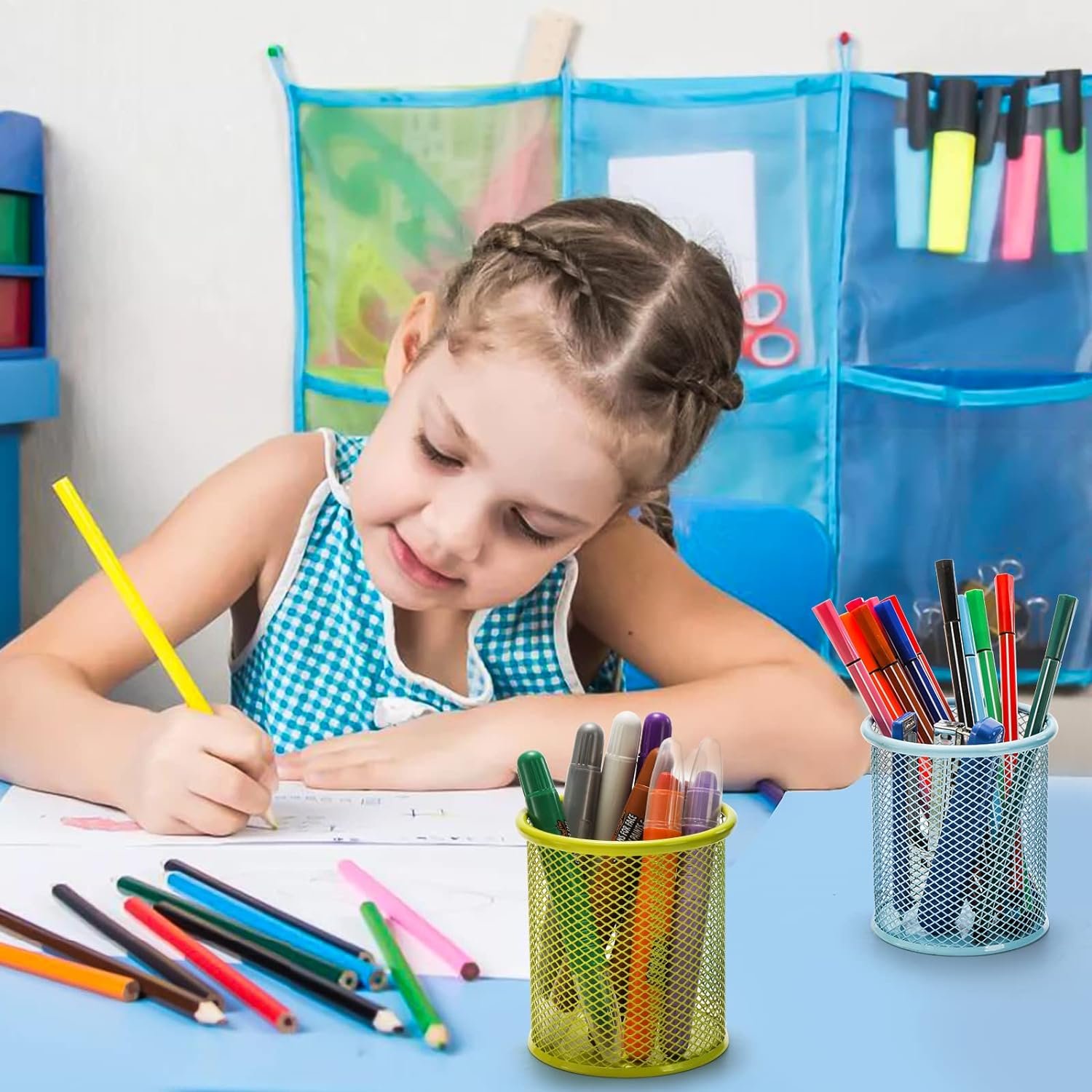 Metal Mesh Pen Holder – Desk Organizer & Pencil Stand | Deskrova