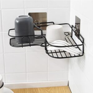 Corner Shelf Organiser – Stainless Steel Self-Adhesive | Bathora