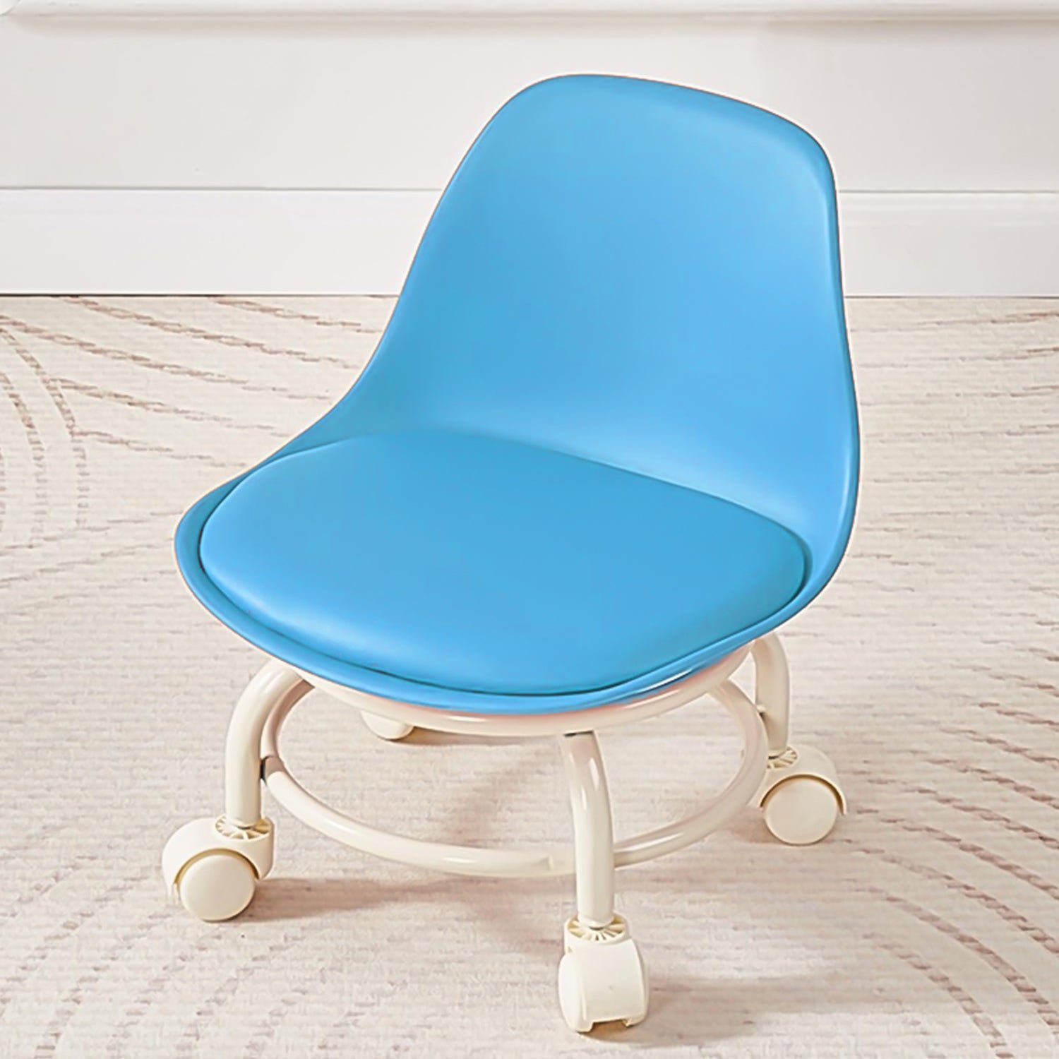 Low Rolling Stool – Cushioned Seat & 360° Wheels | Indo Glow