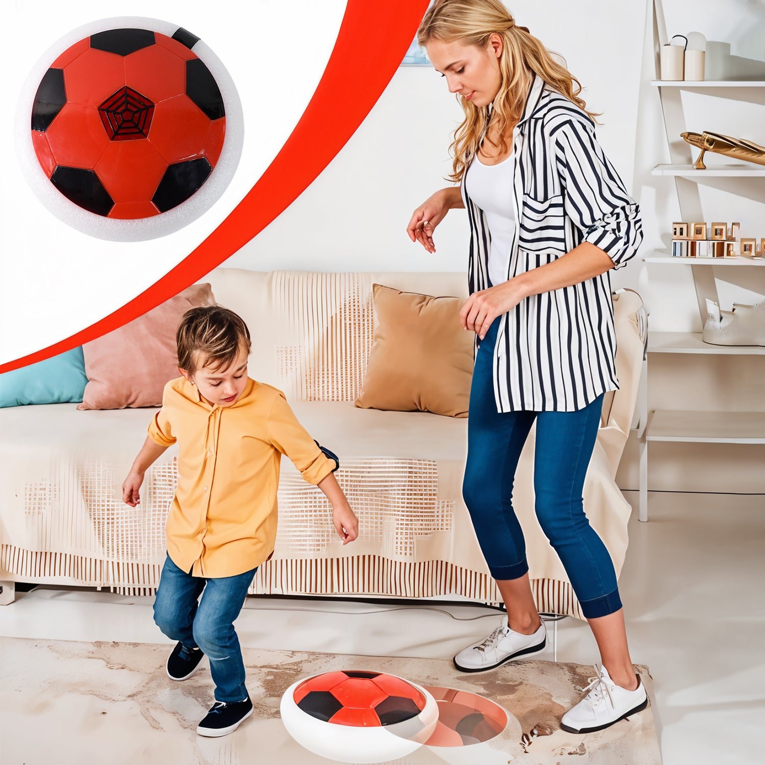Hover Soccer Ball Toy – Safe Indoor Play with Foam Bumper
