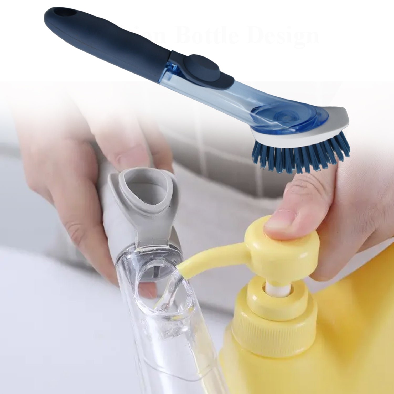 Soap Dispensing Dish Brush – 1 Handle & 3 Refills | VelvetBubbles