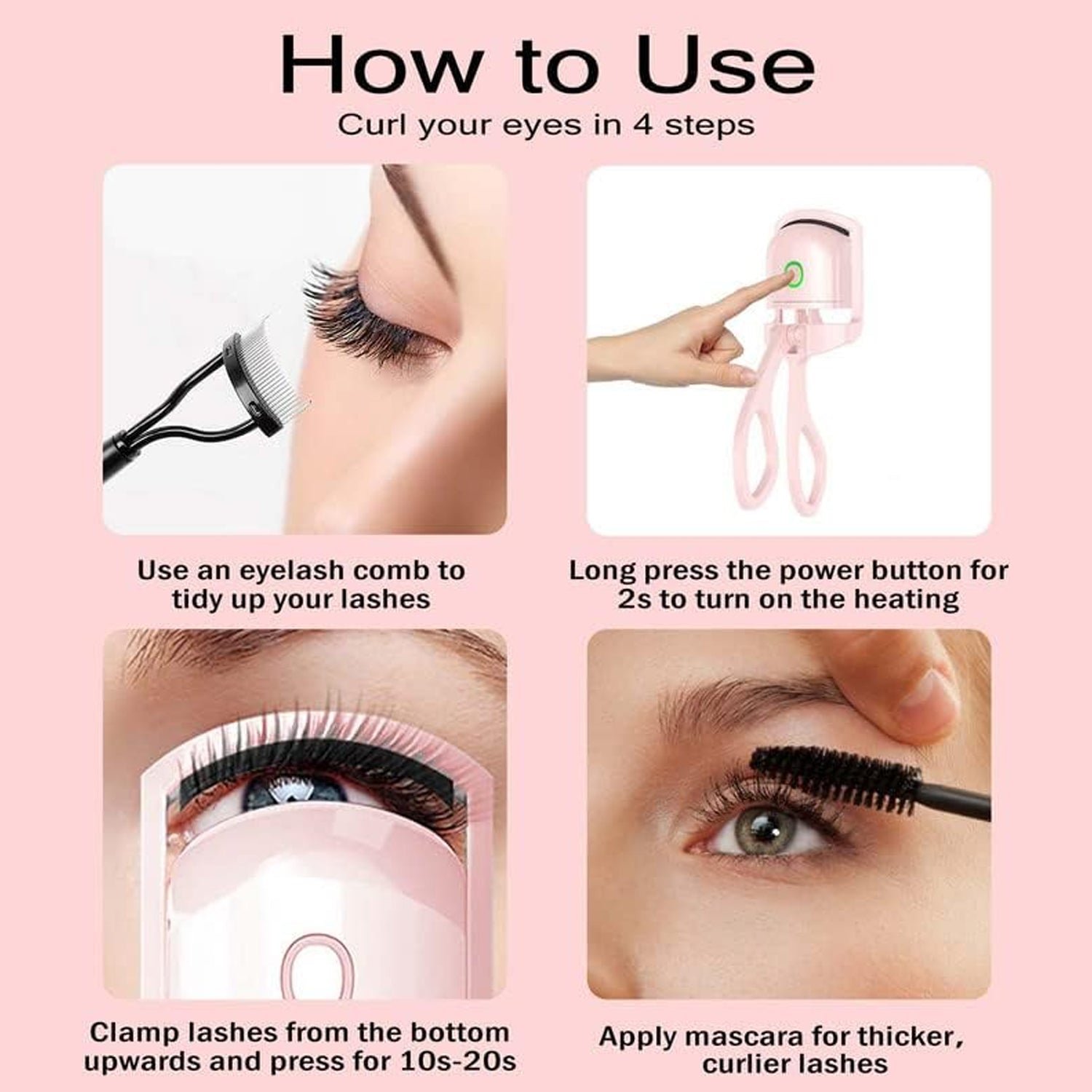 Electric Heated Eyelash Curler – USB Rechargeable | BeautyBare