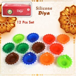 Silicone Diwali Diya – Colourful Reusable Set (12 Pcs) | Giftoiza