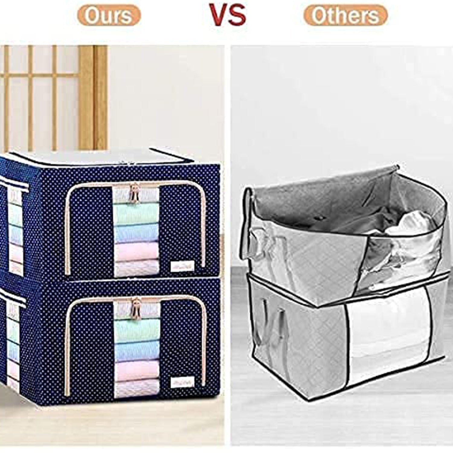 Foldable Clothes Organizer – Steel Frame Storage Bag | Organivo