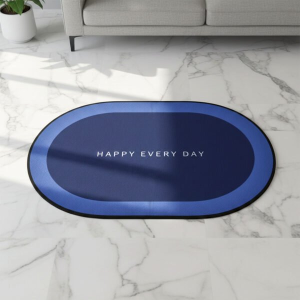 Non-Slip Oval Bath Mat – Super Absorbent Soft Velvet Surface