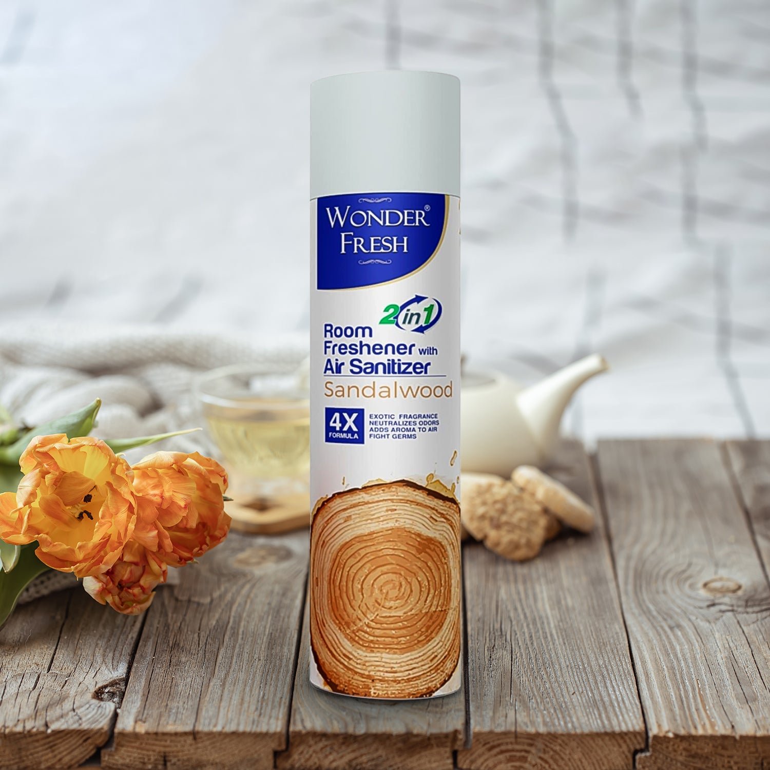 Sandalwood Air Freshener Spray 125g – Long-Lasting | Wonder Fresh