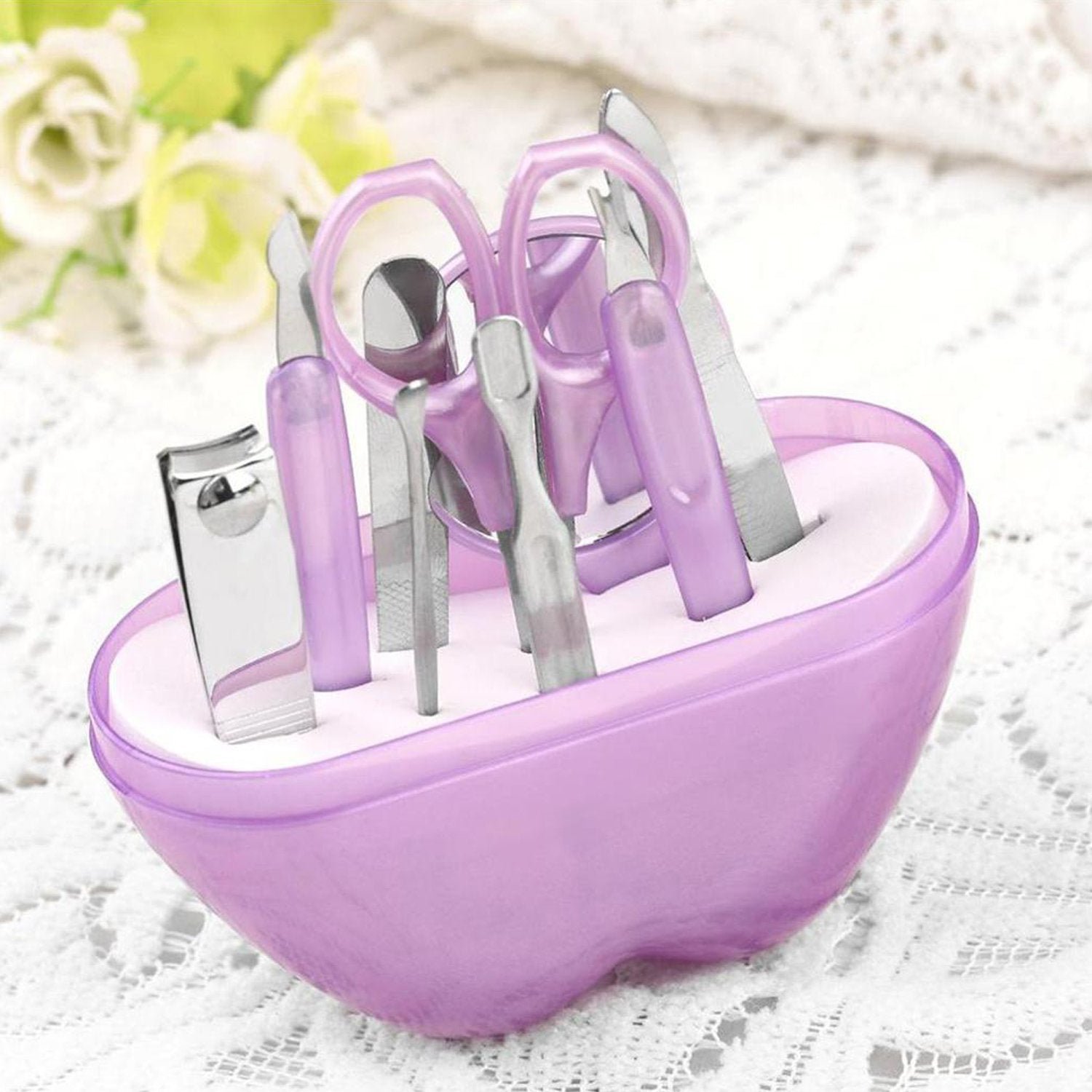 Apple Shape Manicure Set – 8-in-1 Stainless Steel Kit | Indo Glow