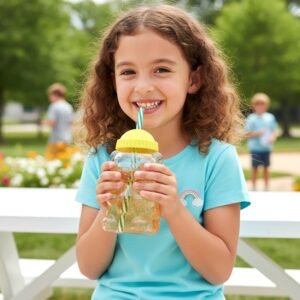 Bear Shape Kids Drinking Cup with Straw – 350ml Fun Hydration