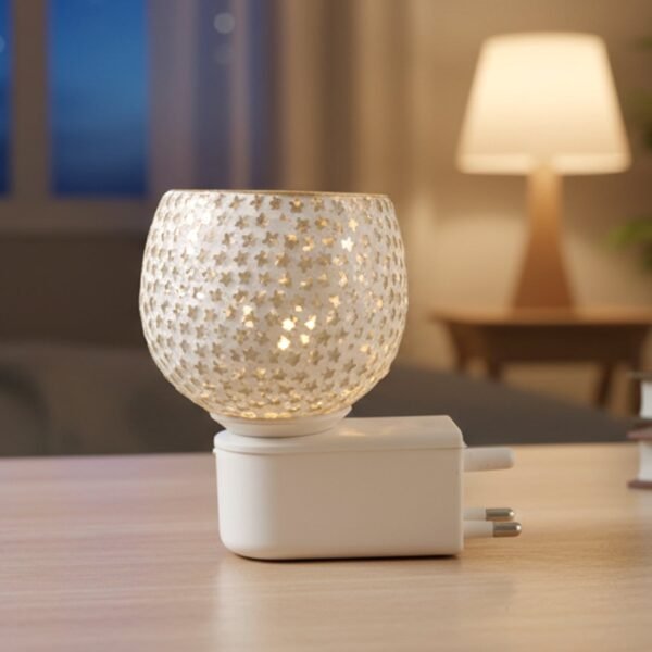 Star Cut Glass Aroma Diffuser – Elegant Plug-In Night Lamp