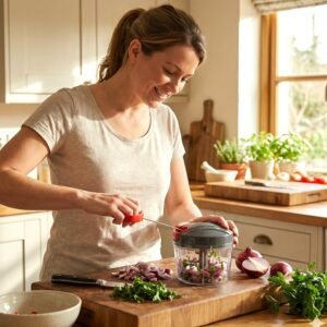 Manual Hand-Press Vegetable Chopper – Compact for Quick Prep