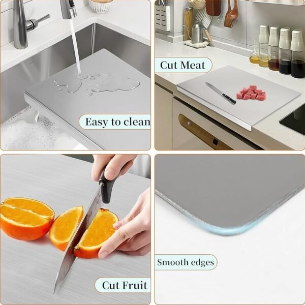 Stainless Steel Anti-Bacterial Chopping Board – Heavy-Duty & Hygienic