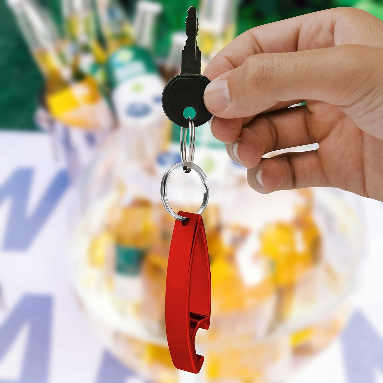 Metal Bottle Opener Keychain – Compact 2-in-1 Portable Tool