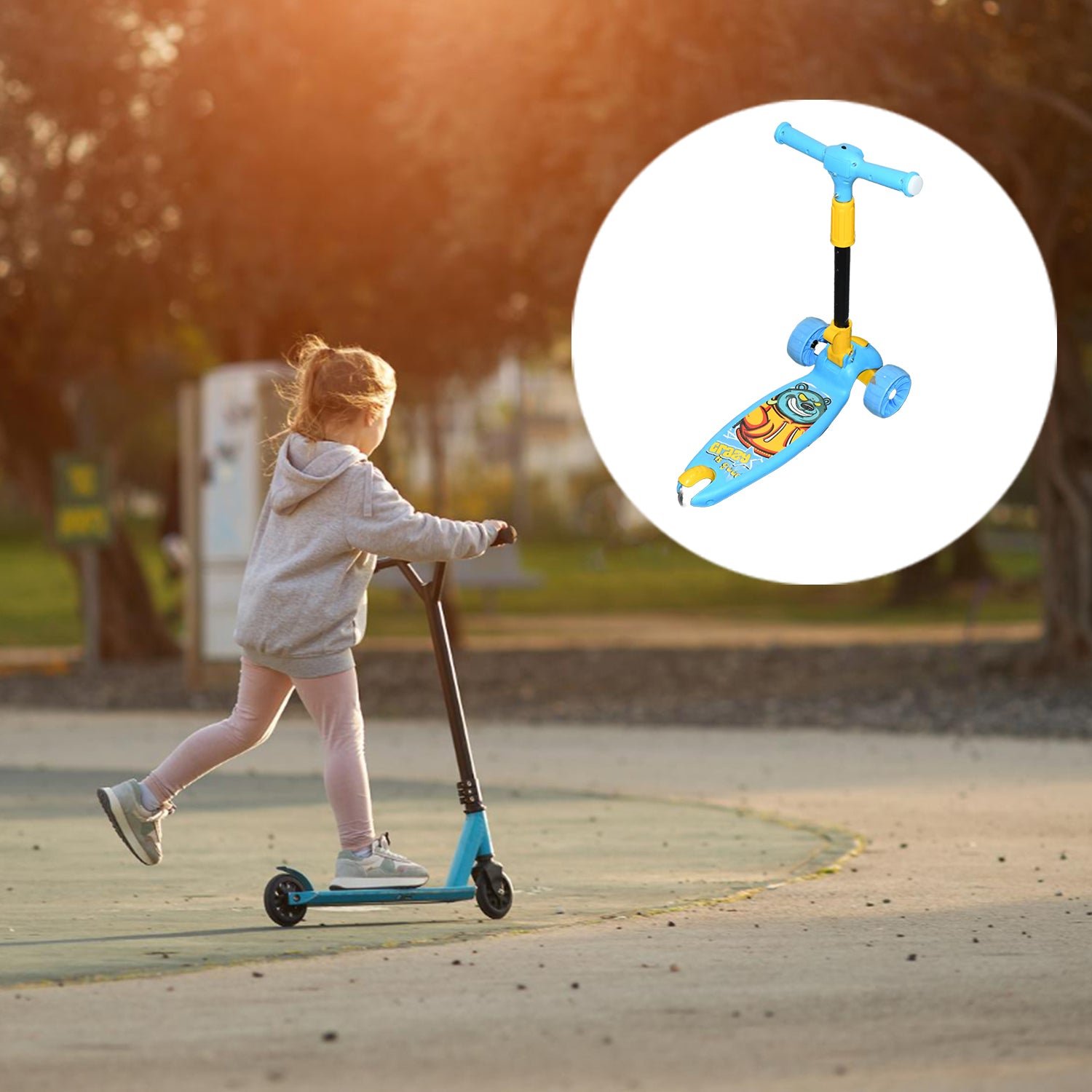 Kids Scooter – Foldable Steel Frame with Adjustable Height