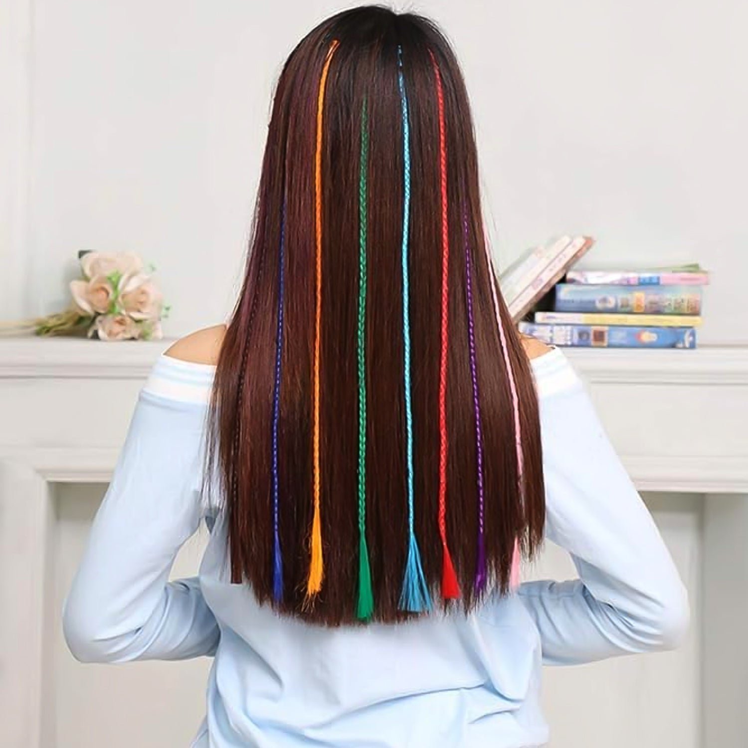 Braided Hair Extension Streaks – Colourful Clip-In Set for Kids