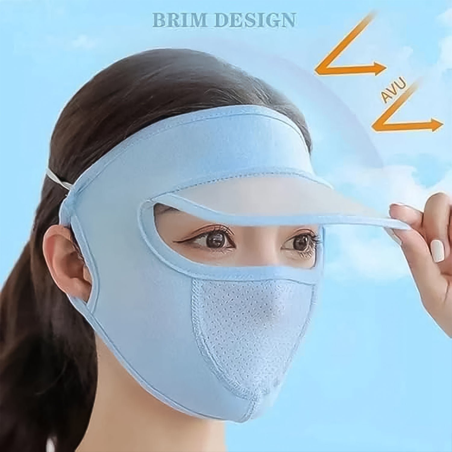 UV Protection Cap – Full Face Sun & Dust Shield for Women with Visor