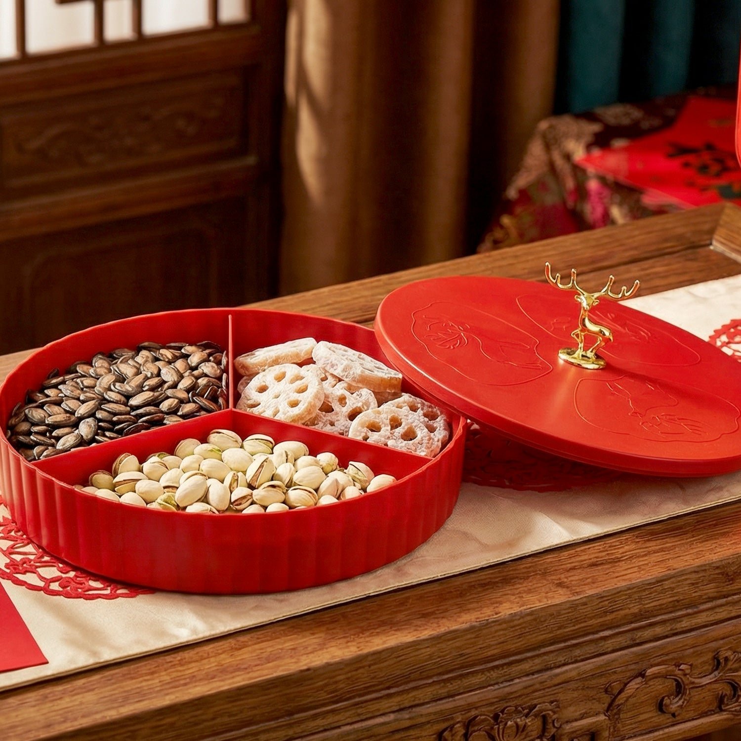 Dry Fruit Serving Tray – 2 Layer Multipurpose Snack Organizer